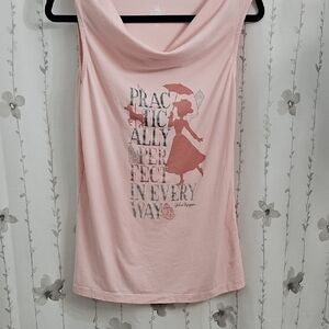 DISNEY PARKS MARY POPPINS -PRACTICALLY PERFECT IN EVERY WAY SZE LGE PINK T-SHIRT